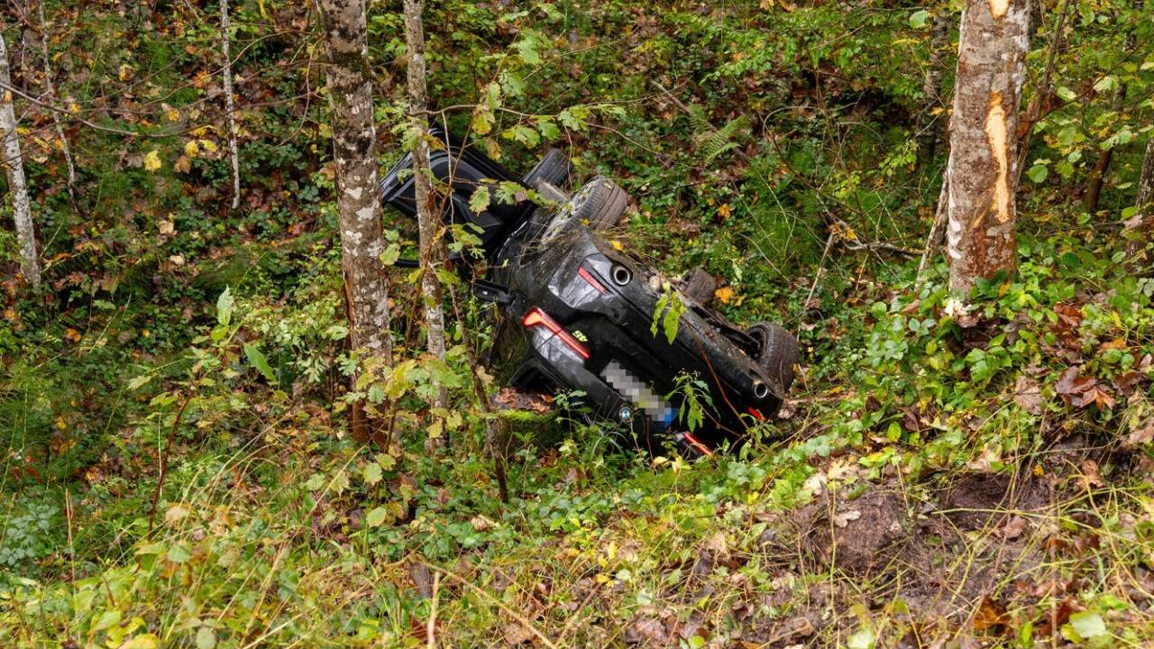 Der Unfallfahrer überstand den Absturz unverletzt. 