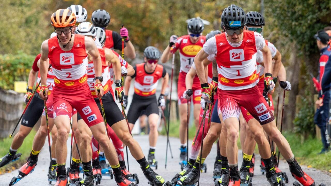 Stefan Rettenegger (r.) und Franz Josef Rehrl (l.) führten nach dem Start das Laufrennen an.   Stefan Rettenegger (r.) und Franz Josef Rehrl (l.) führten nach dem Start das Laufrennen an.