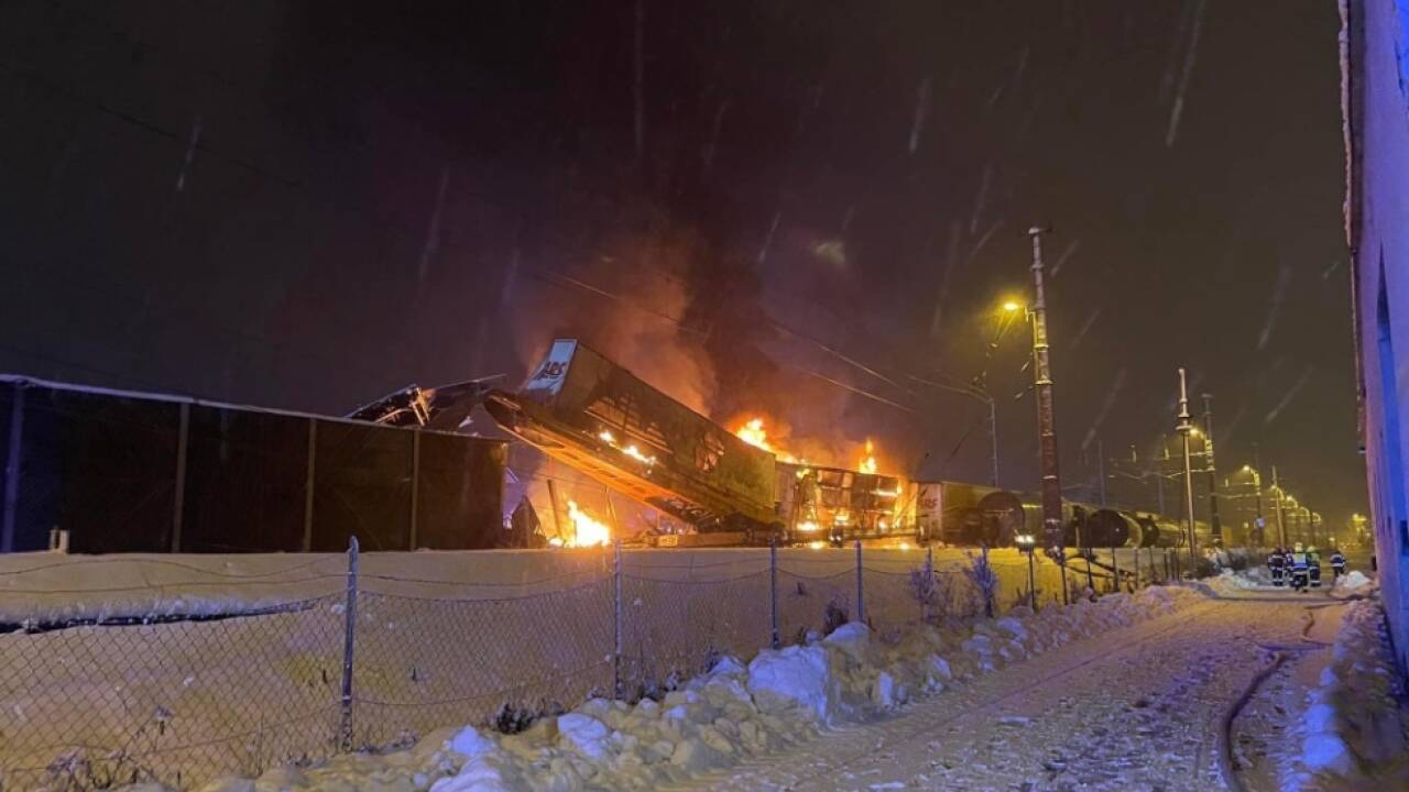 Mehrere Waggons gingen in Flammen auf 