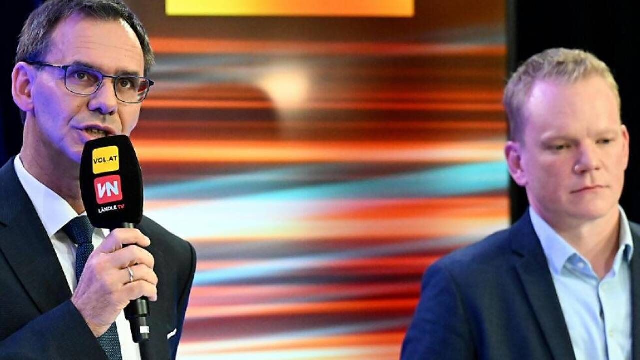 Die Spitzenkandidaten Markus Wallner (ÖVP) und Christof Bitschi (FPÖ) 