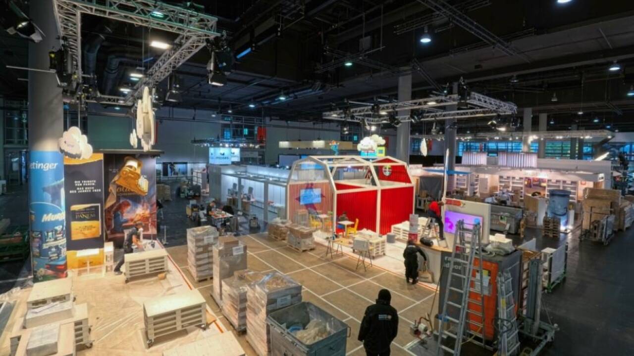 Letzte Vorbereitungen für die Frankfurter Buchmesse 