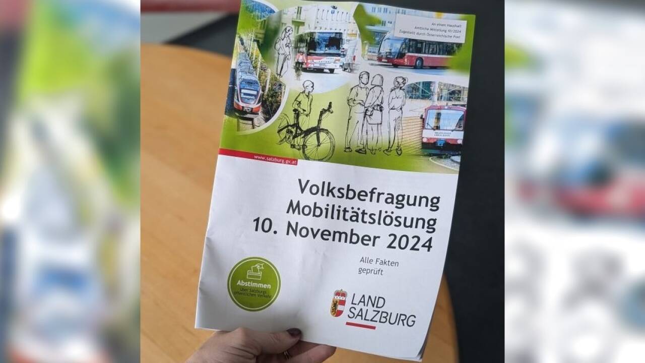 Die Infobroschüre des Landes zur Volksbefragung am 10. November zum S-Link – bzw. zur „Mobilitätslösung“. Die Infobroschüre des Landes zur Volksbefragung am 10. November zum S-Link – bzw. zur „Mobilitätslösung“.