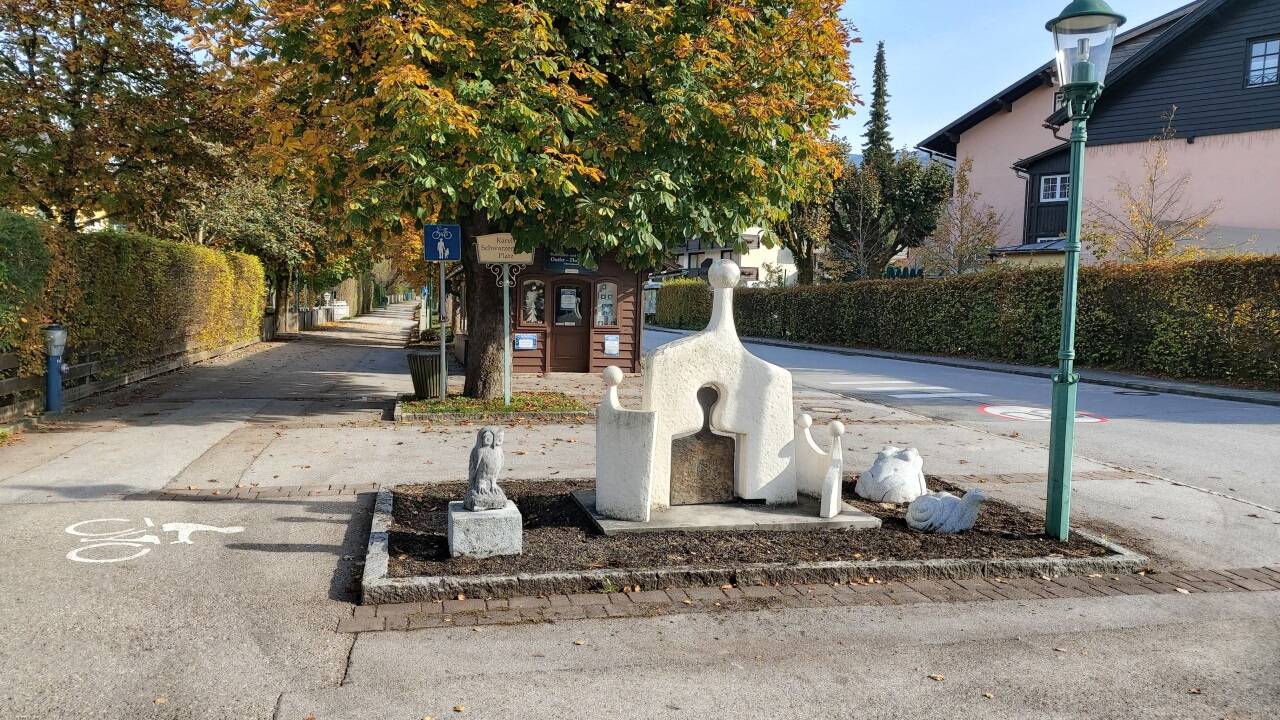 So sieht der Platz bei der Ortseinfahrt jetzt aus – die Jannings-Büste wurde entfernt. 