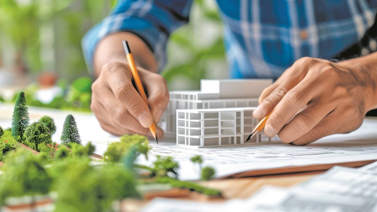 Nachhaltige Bauweisen, wie der Einsatz nachwachsender Rohstoffe und energieeffizienter Systeme, stehen beim ökologisches Bauen im Vordergrund. 