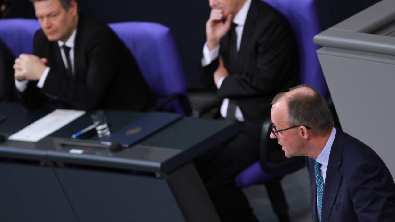 Wie soll es weitergehen? Wirtschaftsminister Habeck, Kanzler Scholz und CDU-Chef Merz. 