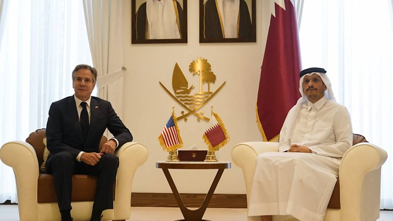 US-Au§enminister Blinken mit seinem katarischen Pendant Al-Thani 