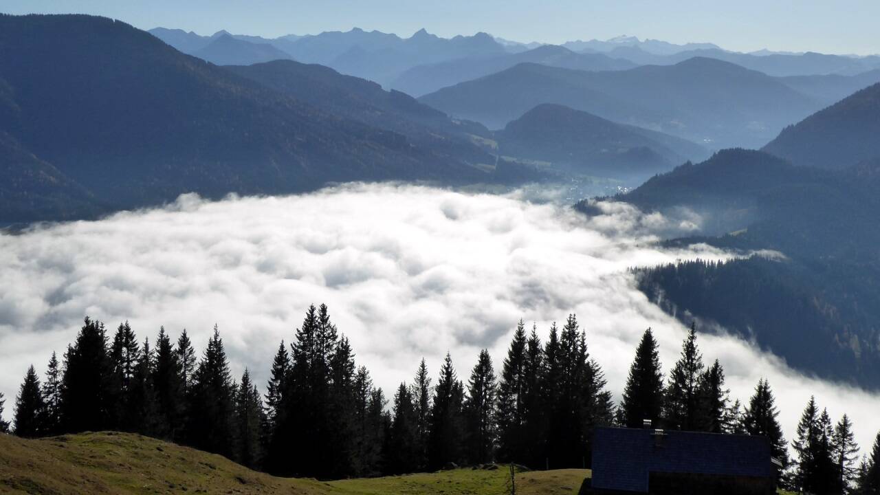 Blick über die Gappenalm in Richtung Eben und Goldberggruppe.  
