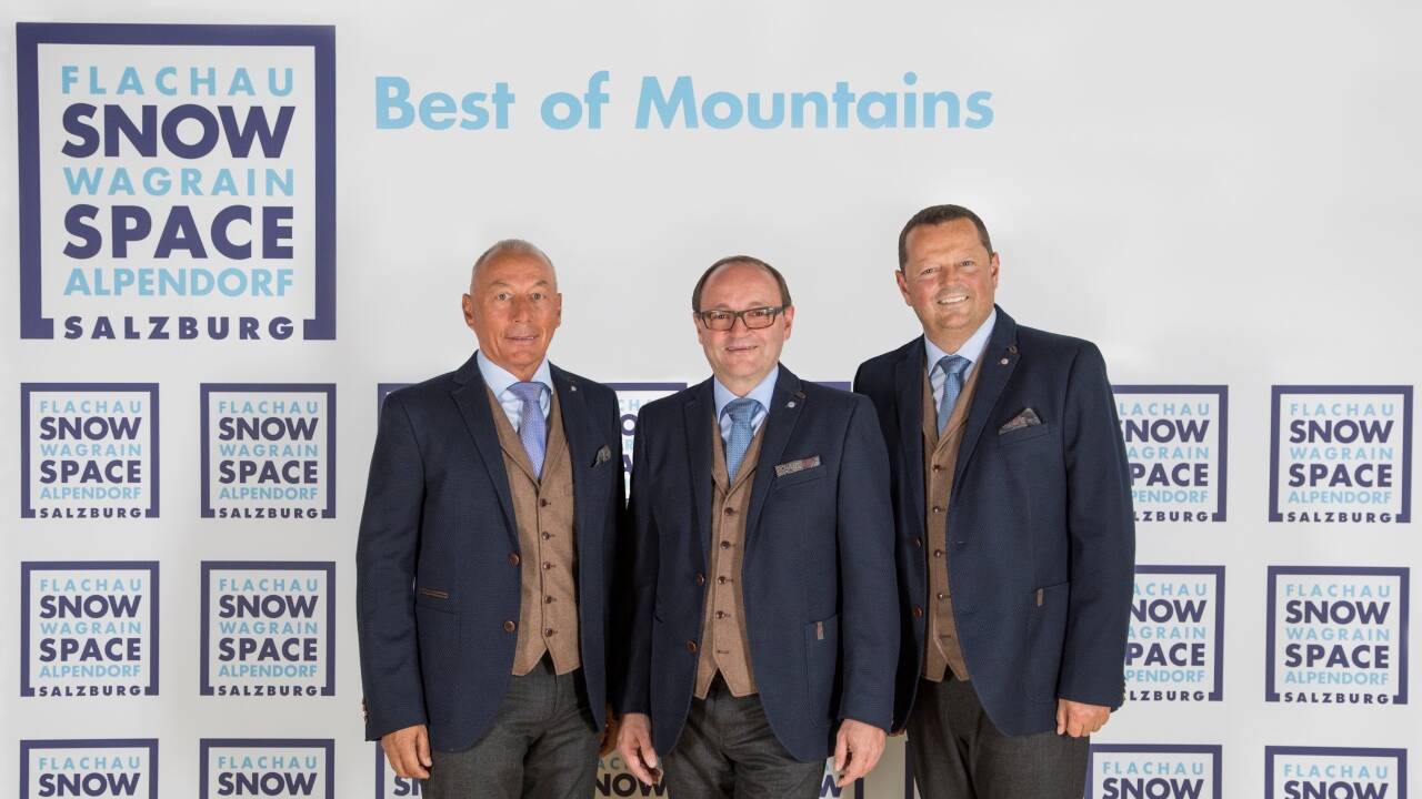 Die Manager der drei Seilbahngesellschaften – v.l. Ernst Brandstätter (Bergbahnen Flachau), Christoph Baumann (Bergbahnen Wagrain) und Wolfgang Hettegger (Alpendorf Bergbahnen).  