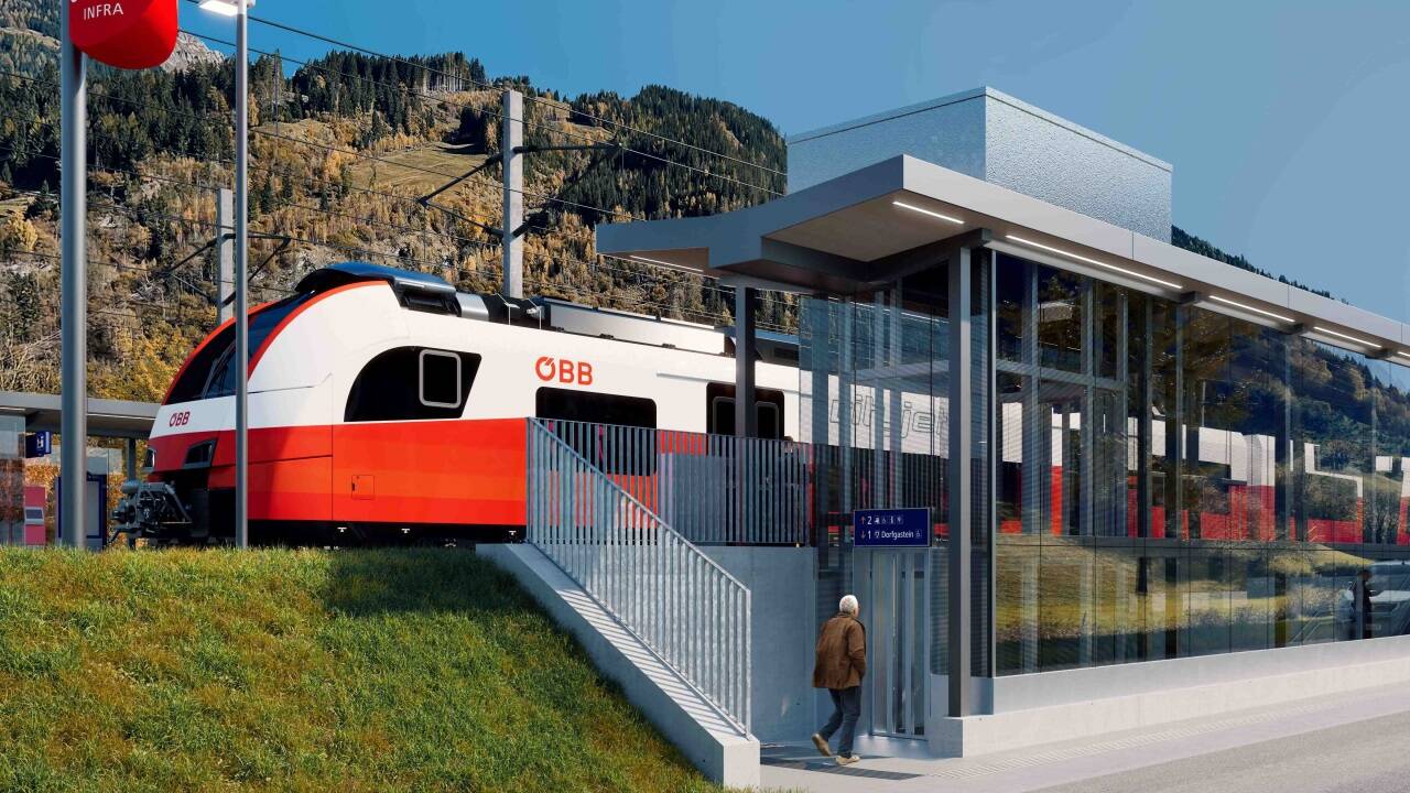 Visualisierung des Bahnhofs in Dorfgastein. 