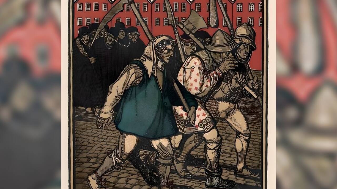 Der Bauernkrieg. Lithographie von Rudolph Schiestl, 1910. 