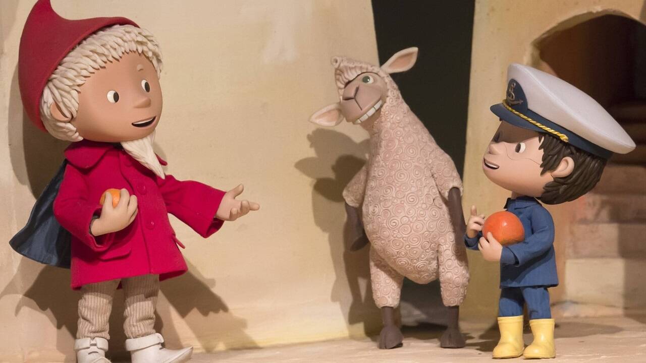 Das Sandmännchen mit Nepomuk und Miko auf dem Marktplatz – im Filmpark Babelsberg.   Das Sandmännchen mit Nepomuk und Miko auf dem Marktplatz – im Filmpark Babelsberg.