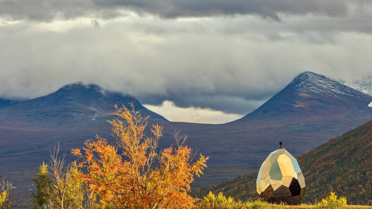 Das „Solar Egg“ im schwedischen Luossabacken.  