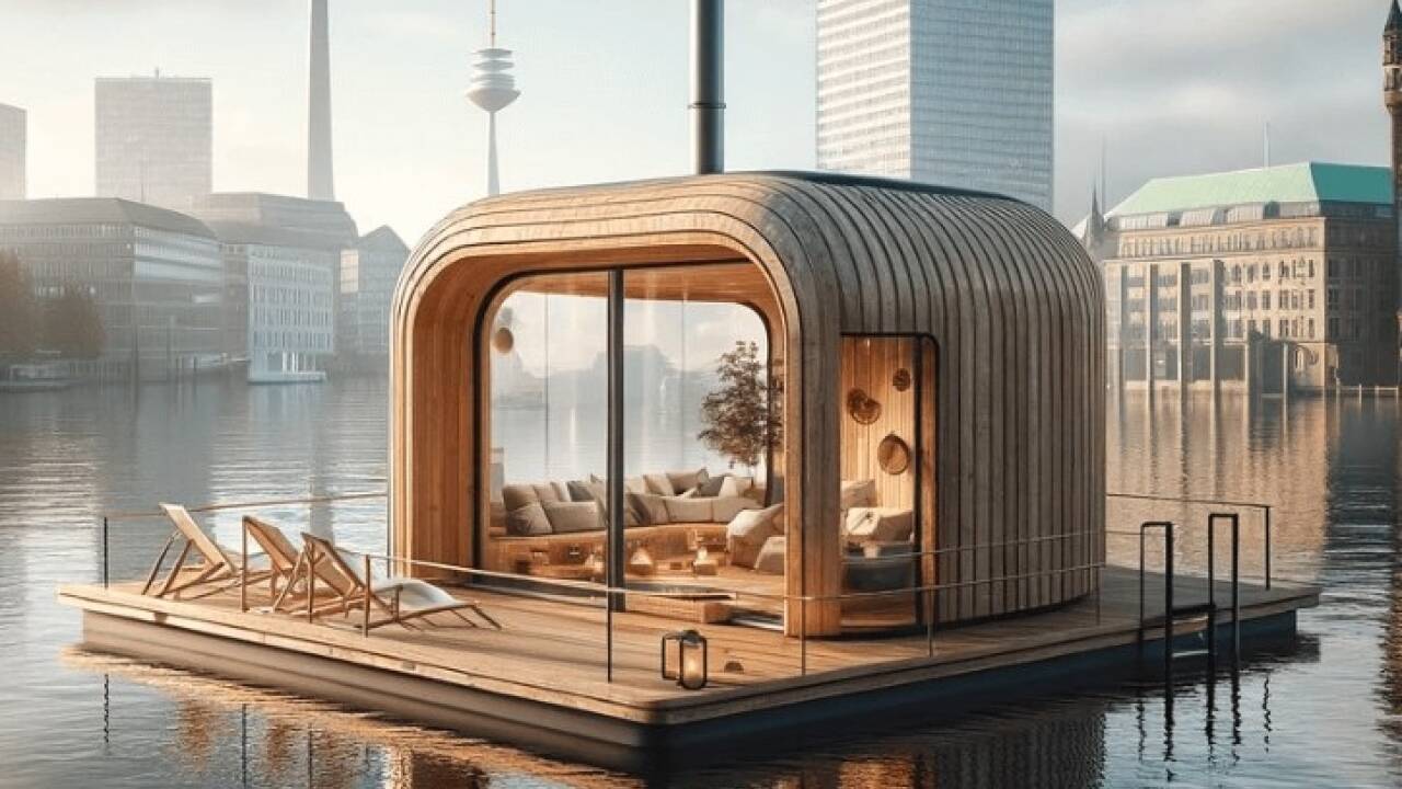 Ahoi-Sauna im Hamburger Holzhafen. 