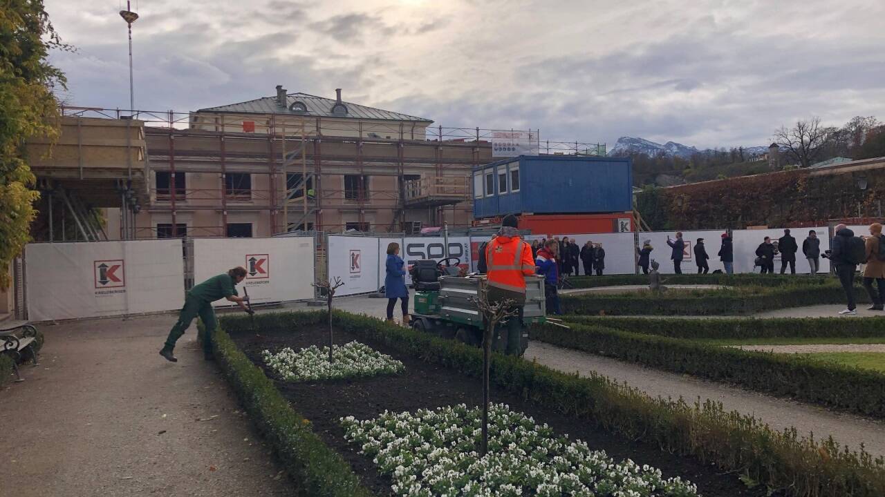 Baustelle für die künftige Orangerie. 