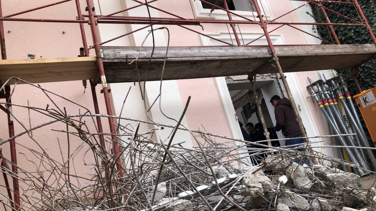Baustelle für Sattler-Panorama-Haus und Welterbezentrum. 