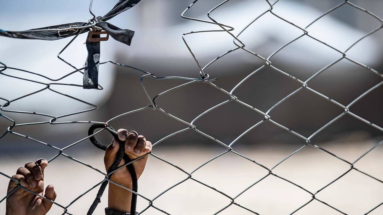 Eine Szene aus dem kurdischen Lager Hol in Nordsyrien.  