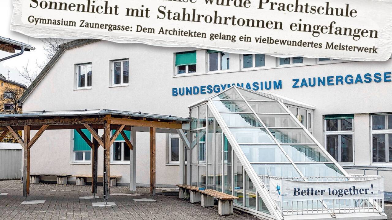 Das BG Zaunergasse wird generalsaniert und erweitert. Seinerzeit wurde eine alte Obusremise zur Schule umgebaut. Wie die Schlagzeile vom 8. Juli 1994 zeigt, waren die SN vom Ergebnis angetan.   Das BG Zaunergasse wird generalsaniert und erweitert. Seinerzeit wurde eine alte Obusremise zur Schule umgebaut. Wie die Schlagzeile vom 8. Juli 1994 zeigt, waren die SN vom Ergebnis angetan.