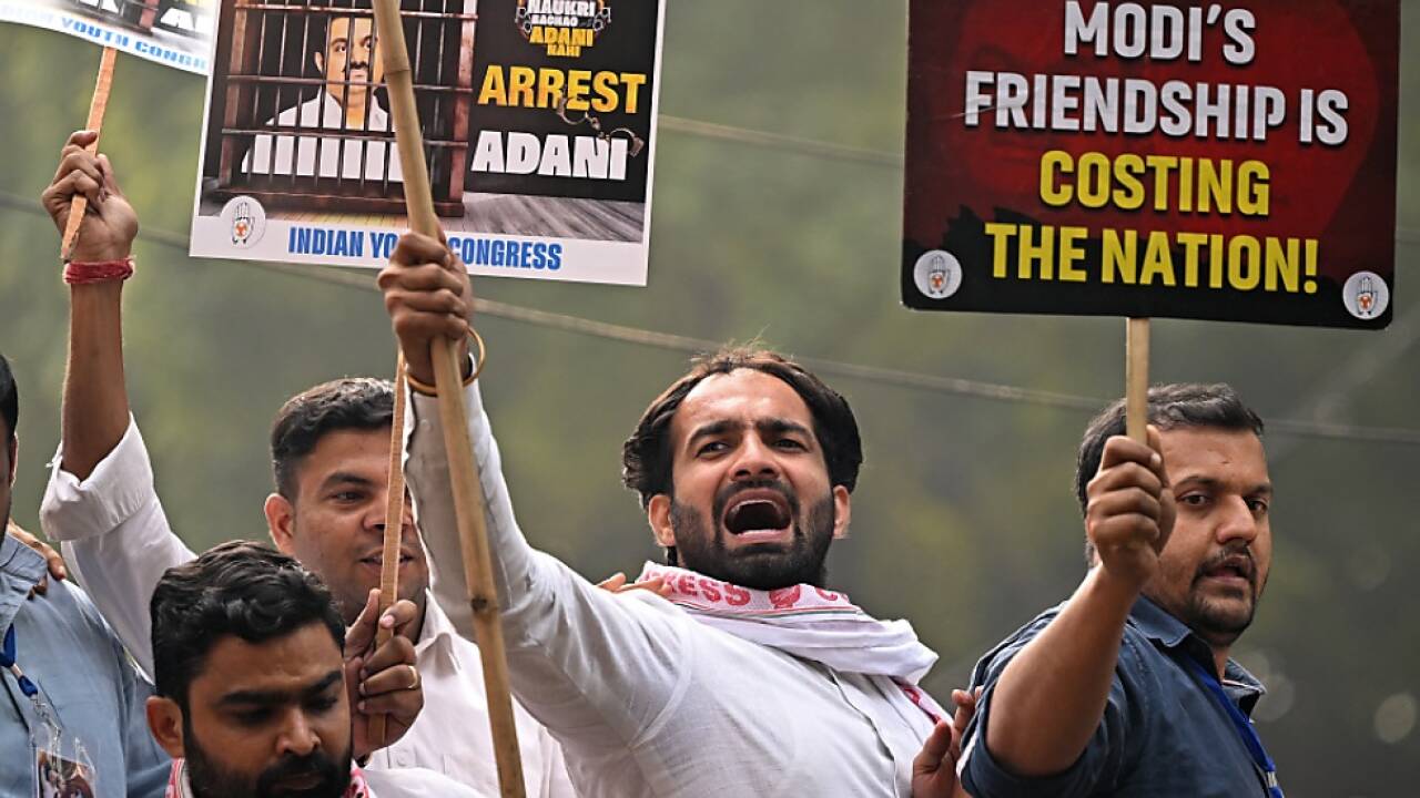 Anti-Adani-Protest am Montag, 25. November, in Neu Delhi  Anti-Adani-Protest am Montag, 25. November, in Neu Delhi
