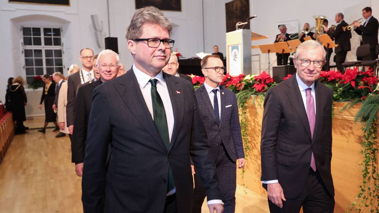 Eindrücke der Inauguration. Bildungsminister Martin Polaschek und Landeshauptmann Wilfried Haslauer.  