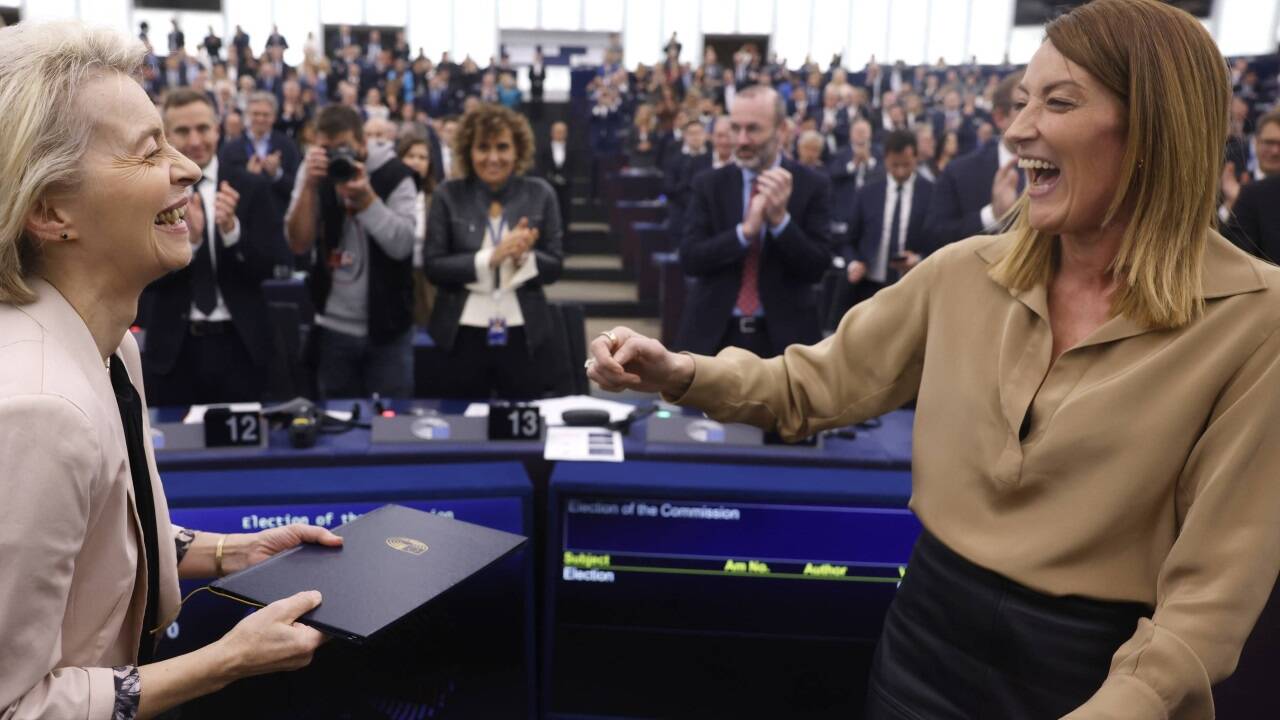 Ursula von der Leyen (links) und Roberta Metsola. Ursula von der Leyen (links) und Roberta Metsola.
