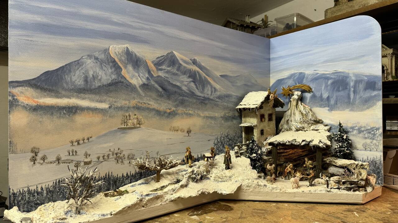 Eine Schneekrippe 