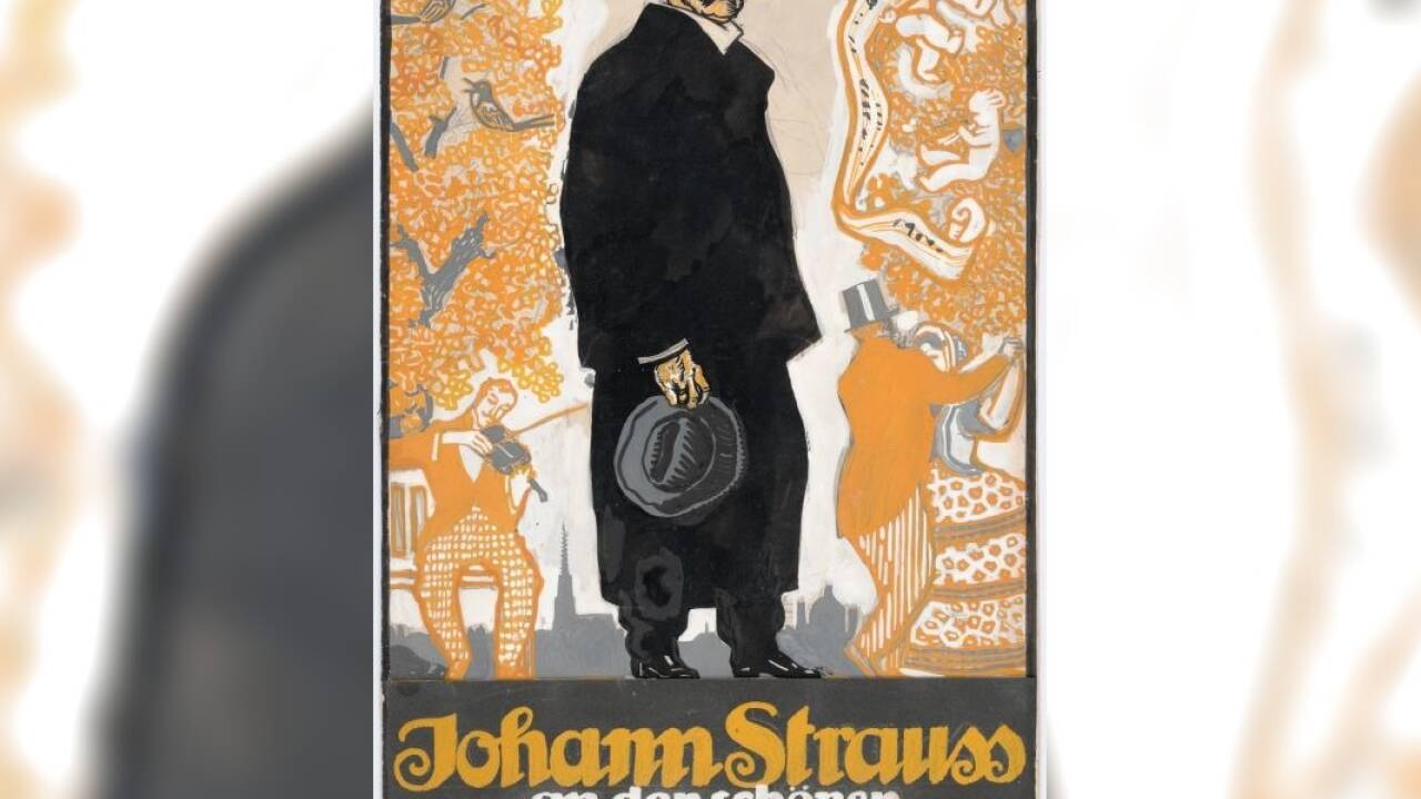 Plakat Johann Strauss, „An der schönen blauen Donau“, 1926 