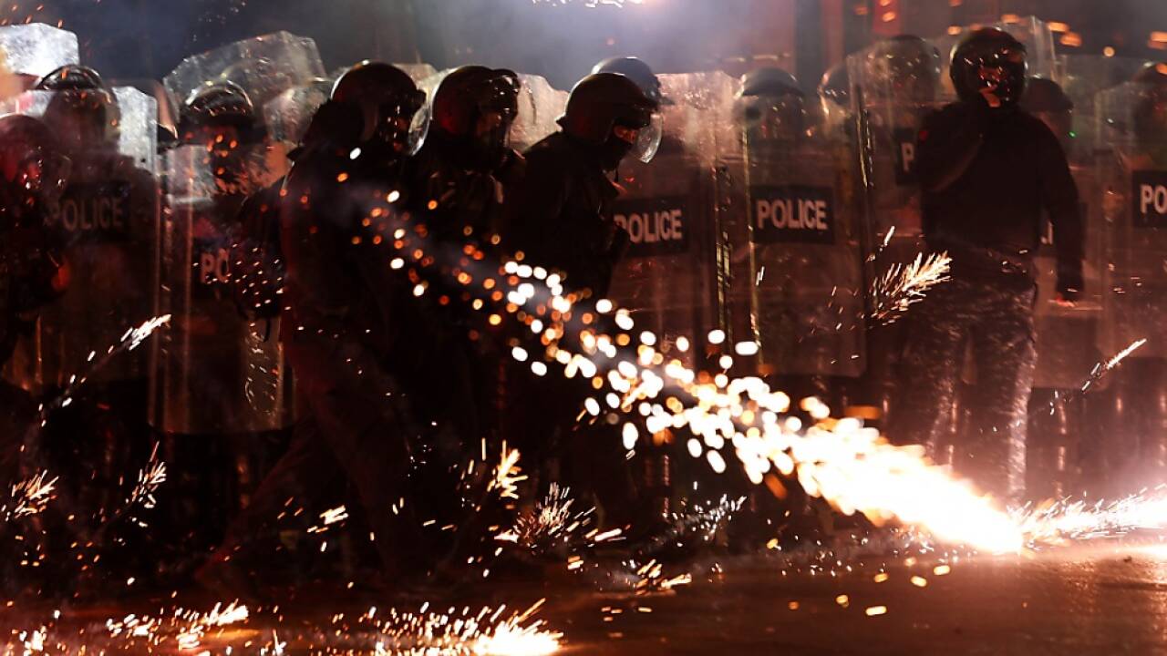 Polizei setzte Tränengas ein  Polizei setzte Tränengas ein