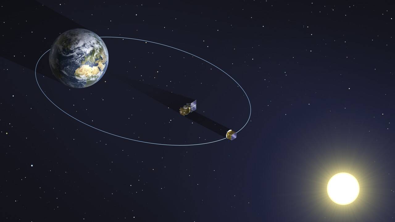 Die Proba-3-Satelliten sollen eine Sonnenfinsternis simulieren, um die Korona sichtbar zu machen. Die Proba-3-Satelliten sollen eine Sonnenfinsternis simulieren, um die Korona sichtbar zu machen.