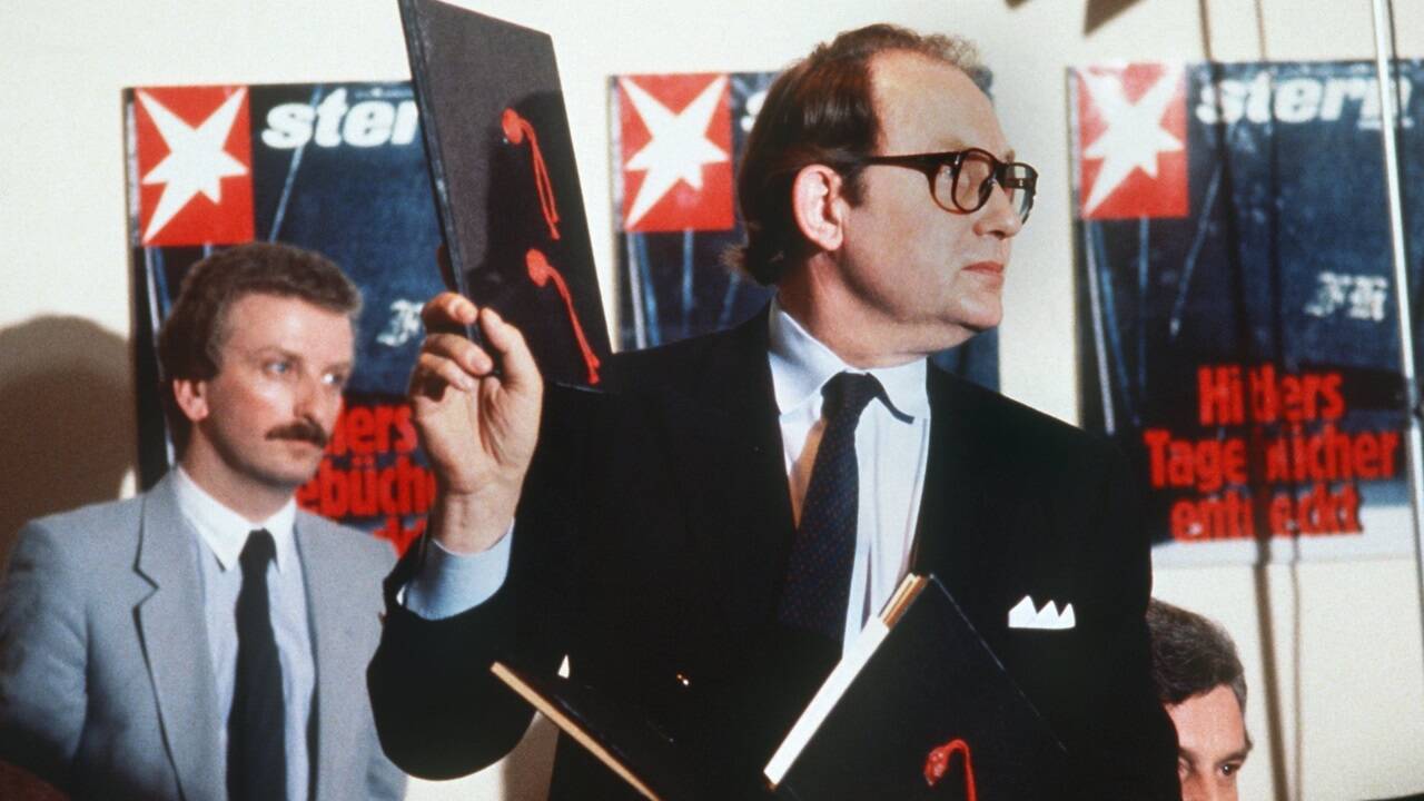 "Stern"-Reporter Gerd Heidemann präsentierte 1983 die angeblichen Hitler-Tagebücher.   'Stern'-Reporter Gerd Heidemann präsentierte 1983 die angeblichen Hitler-Tagebücher.