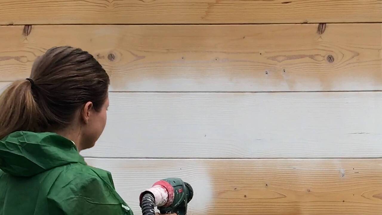 Gesprühter Farbauftrag. 