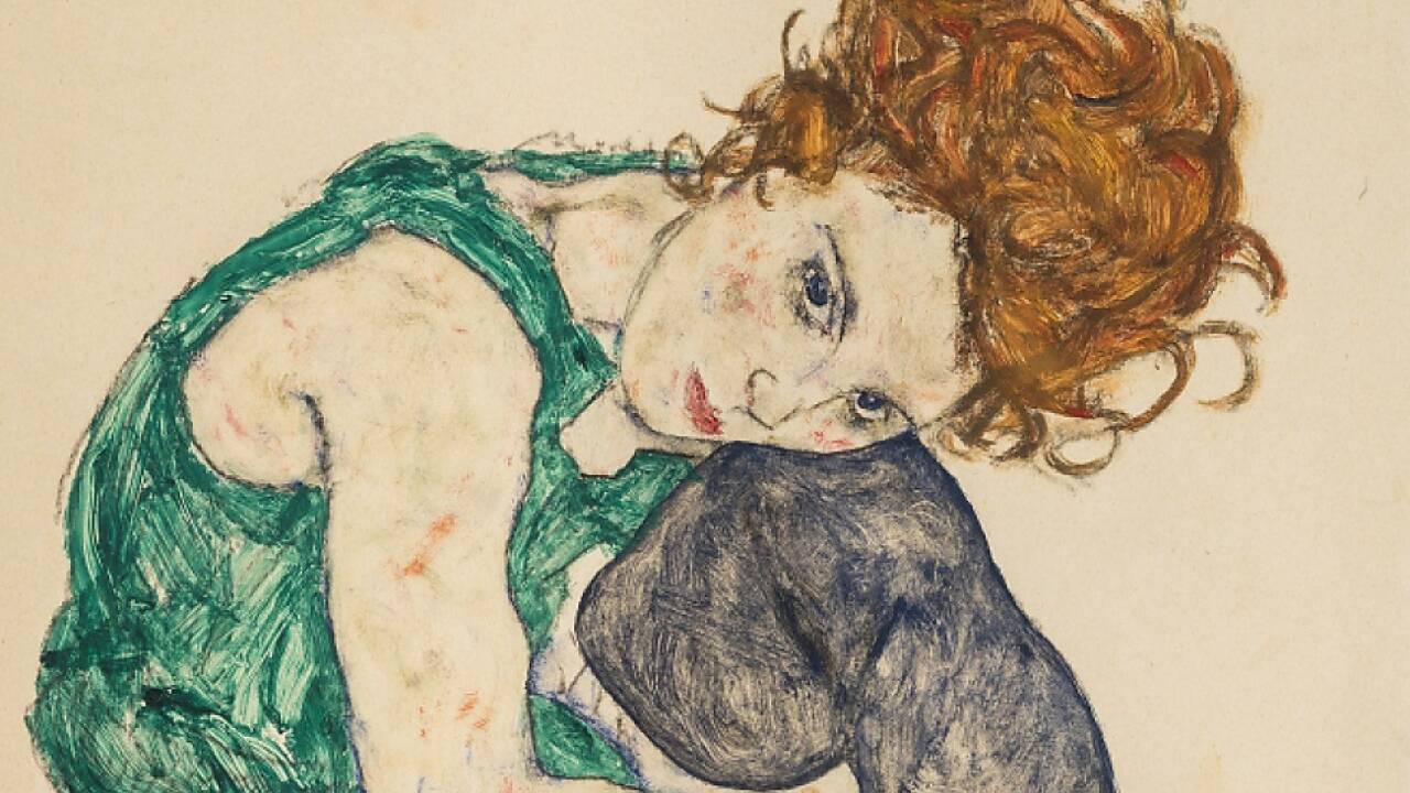 Schiele: Sitzende Frau mit hochgezogenem Knie 