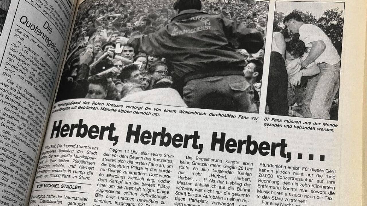 Halleins größtes Musikspektakel aller Zeiten war zweifellos das Konzert von Herbert Grönemeyer in Gamp am 1. Juli 1989. Die TN waren damals live dabei.  