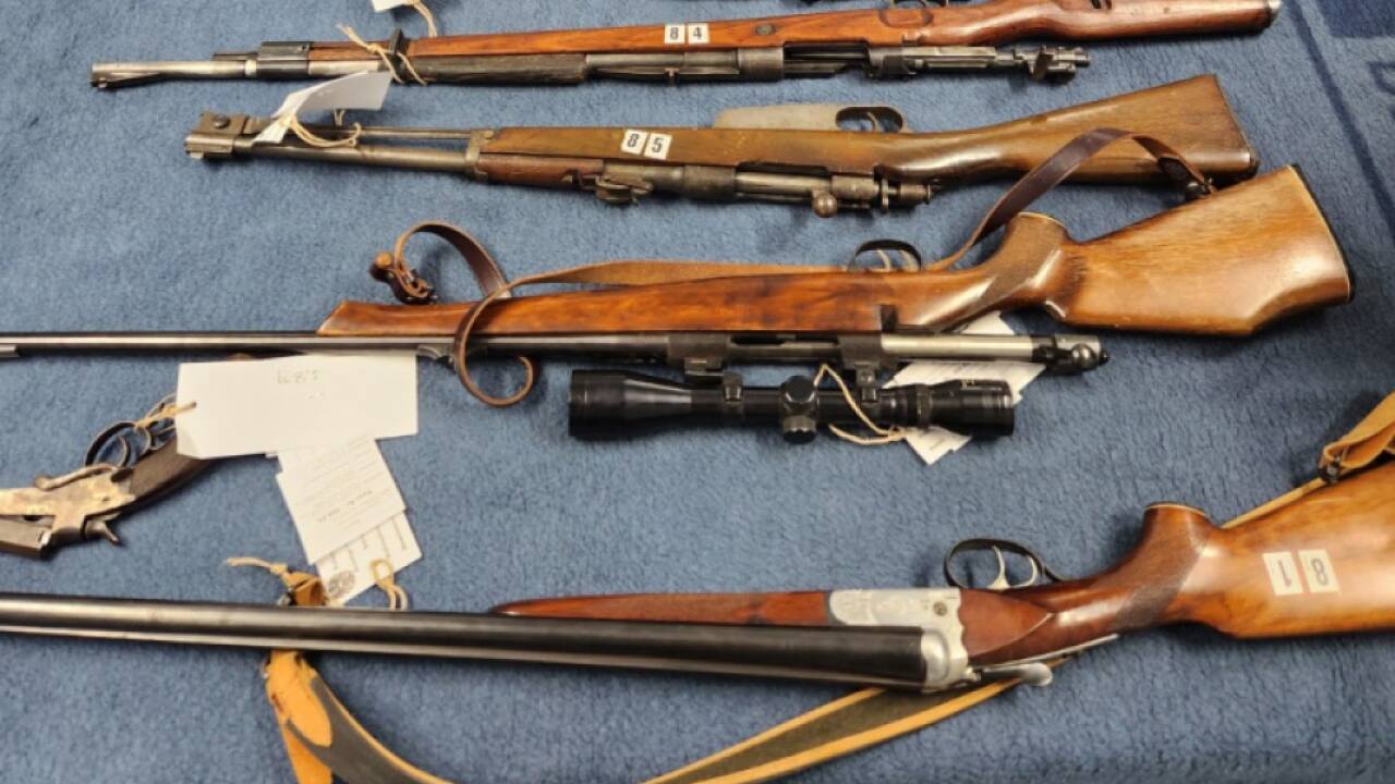 Über 70 Feuerwaffen und Nazi-Devotionalien bei 50-Jähriger und Sohn 