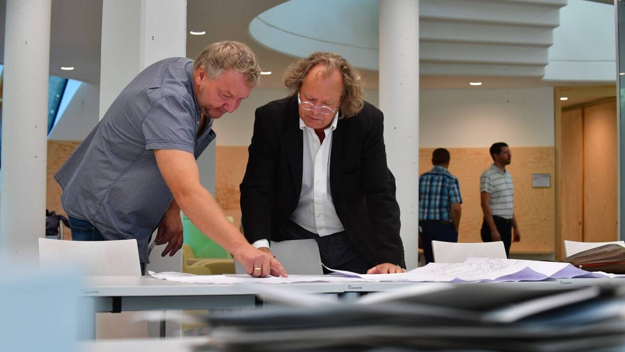  Architekt Rieder (r.) und Josef Pertiller (Land). 