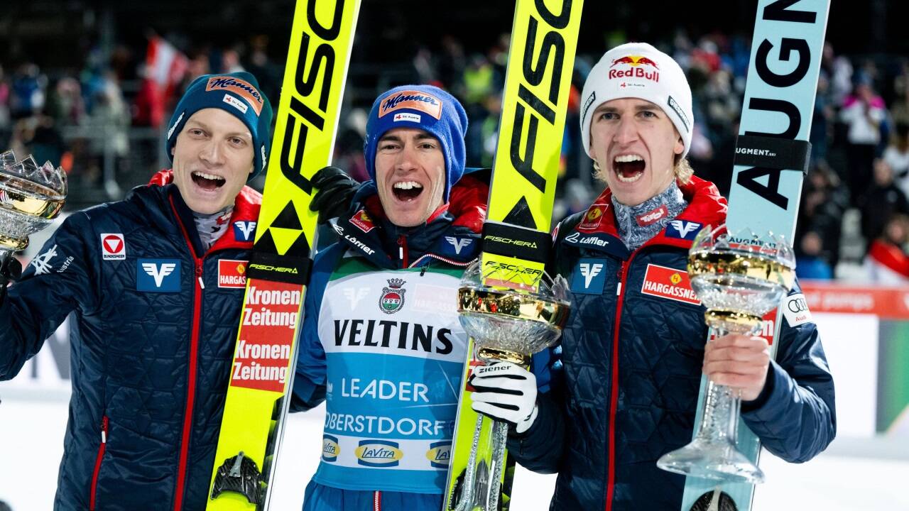 Jan Hörl, Stefan Kraft und Daniel Tschofenig nehmen den Tourneesieg ins Visier.  