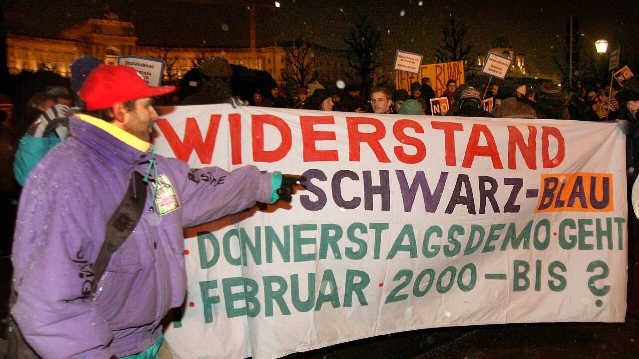 „Widerstand“: Geburtsstunde der Donnerstagsdemos im Jahr 2000.  