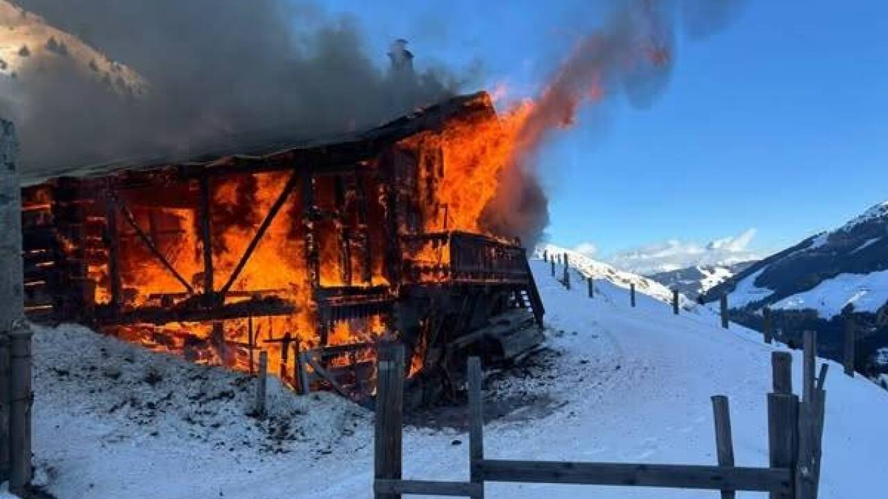 Die Hütte in Saalbach-Hinterglemm brannte nieder.  