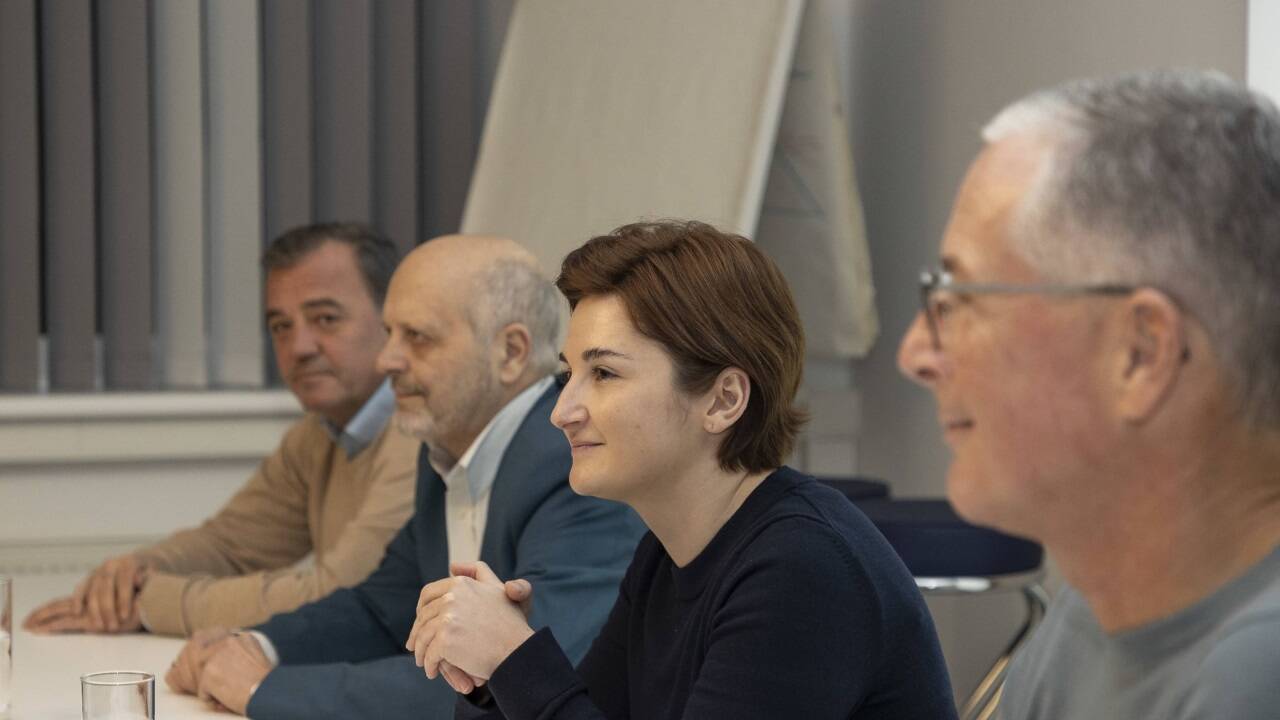 Der Parteivorstand der FPÖ am Sonntagabend in der Parteizentrale.  