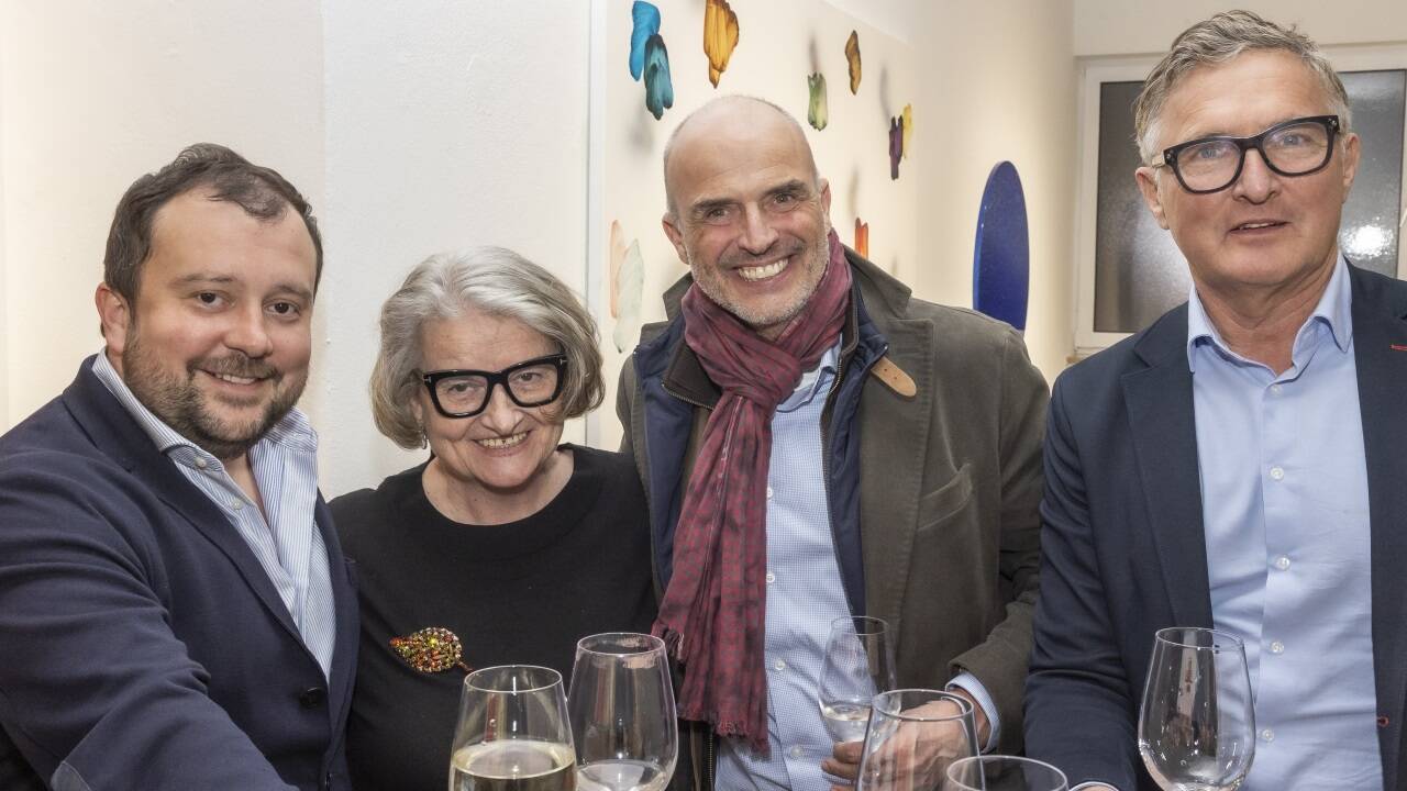 Alexander Kurz junior, Heideswinth Kurz, Hans-Georg Chwoyka und Helmut Schott.  