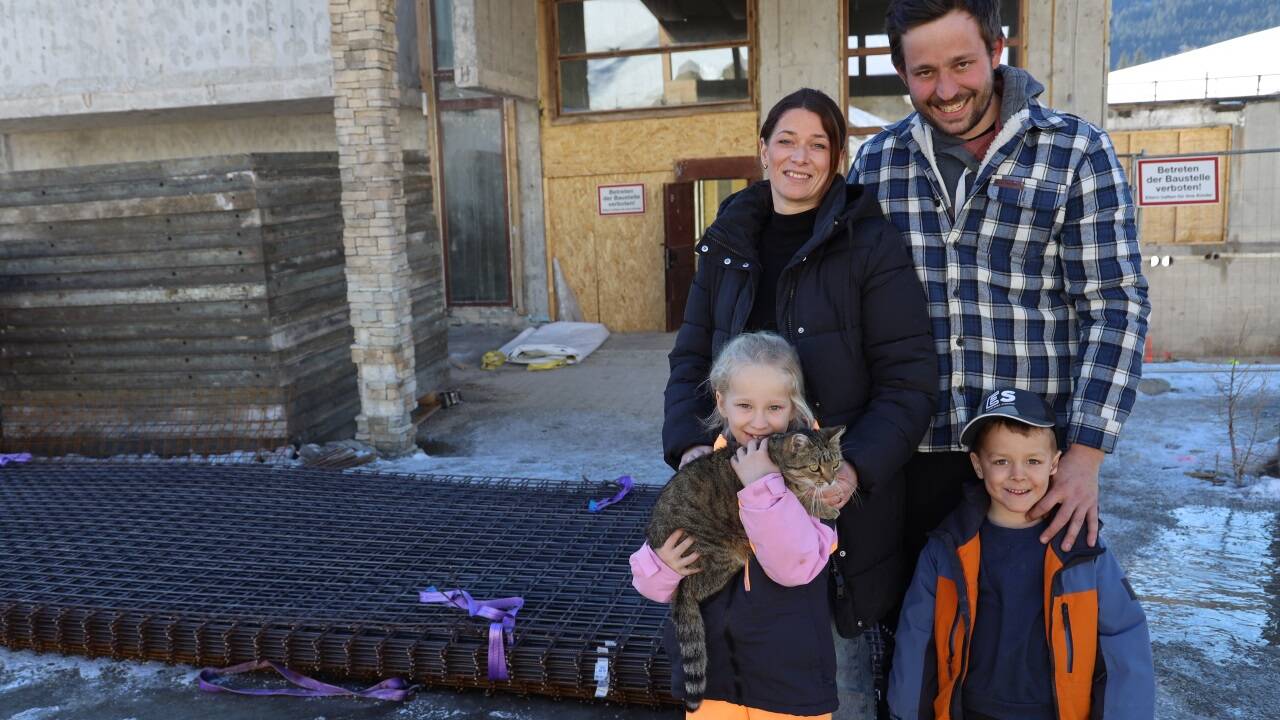 Martin und Manuela Reiter mit ihren Kindern Martin und Sophia.  