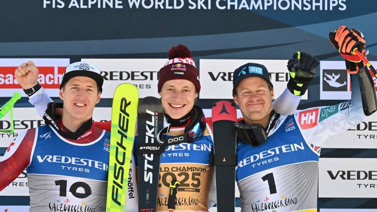 Von links: Raphael Haaser, Marco Odermatt, Adrian Sejersted. 
