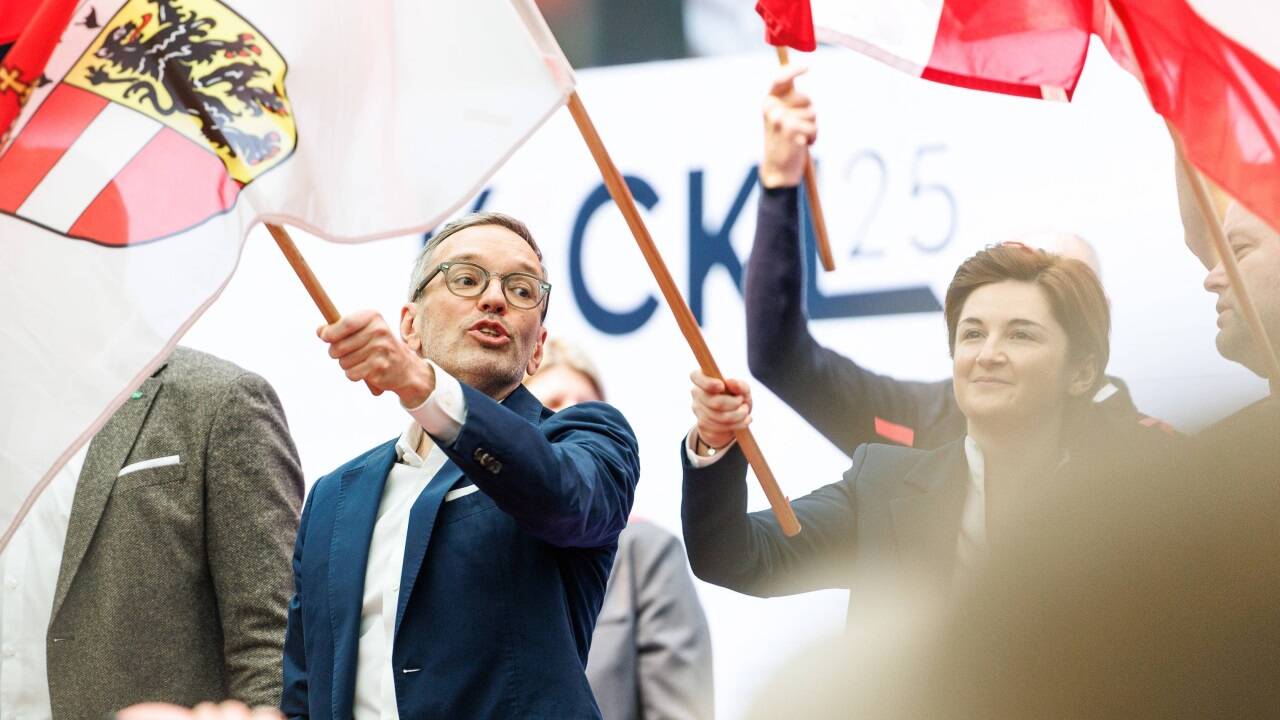 FPÖ-Chef Herbert Kickl anlässlich des Neujahrstreffens in Vösendorf mit LH-Stv. Marlene Svazek.  