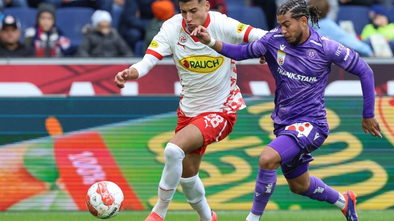 Adam Daghim (links) und Co. wollen den Lauf von Austria Wien (Hakim Guenouche) am Samstag stoppen. Adam Daghim (links) und Co. wollen den Lauf von Austria Wien (Hakim Guenouche) am Samstag stoppen.