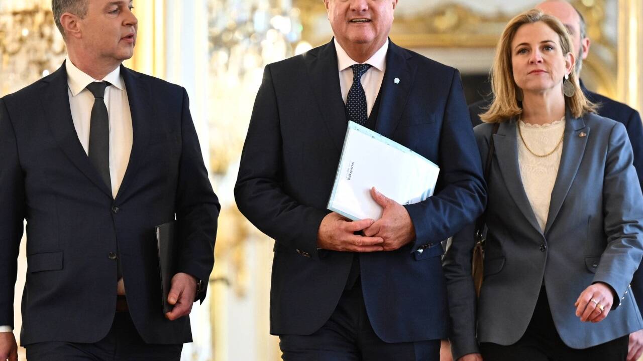 Die Parteispitzen zu Gast in der Hofburg. 