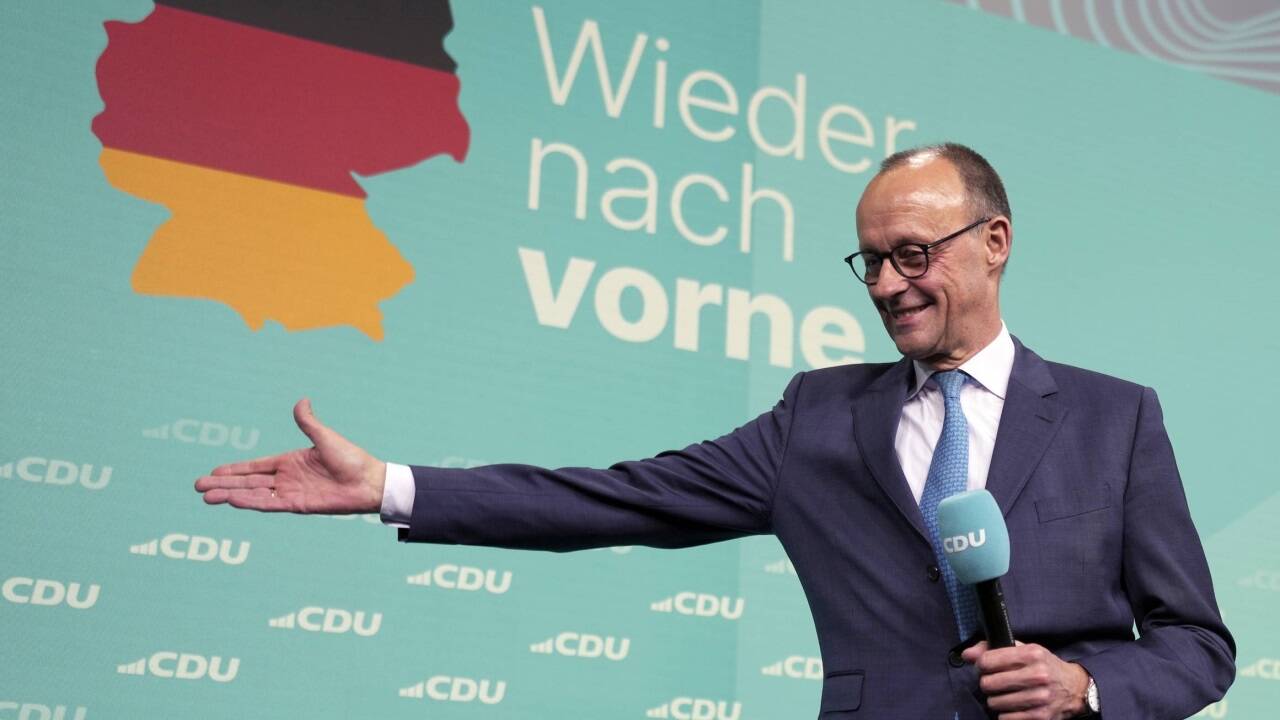 Friedrich Merz nach dem Wahlerfolg seiner Partei CDU/CSU. 