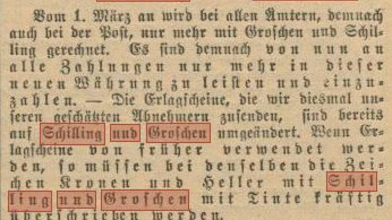 Verlautbarung im Kärntner Tagblatt vom 26. Februar 1925. 
