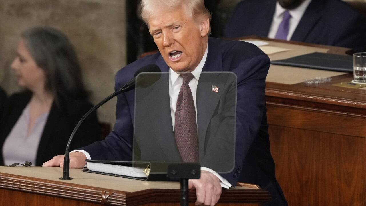 US-Präsident Donald Trump bei seiner Kongress-Rede. 
