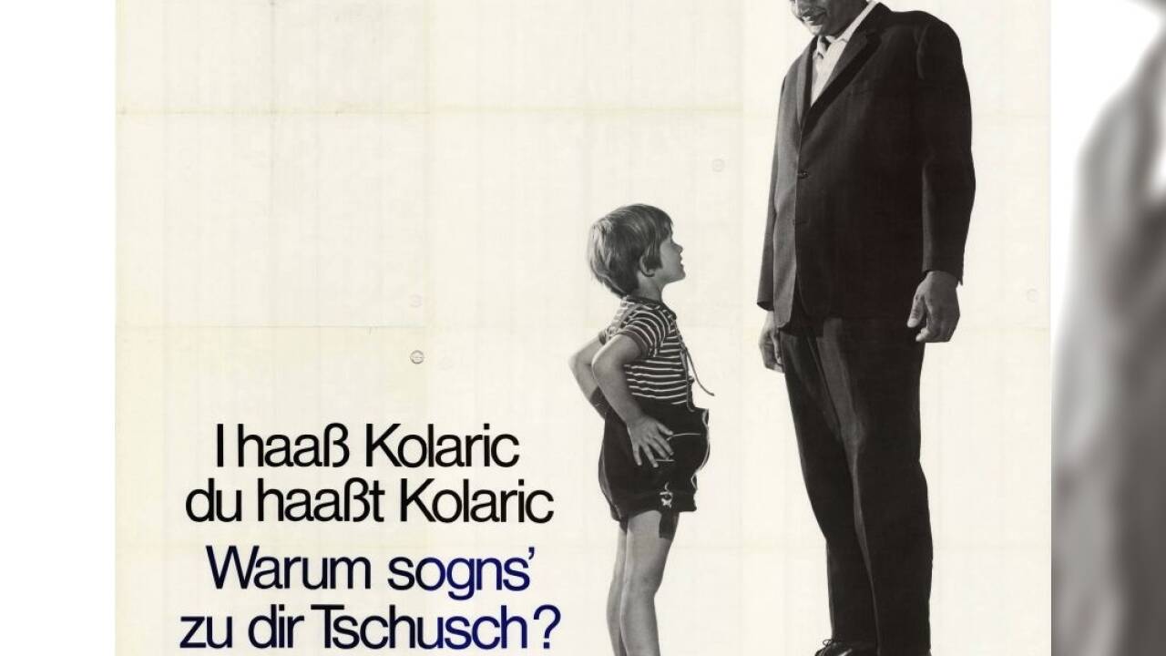 Plakat gegen Fremdenfeindlichkeit, Designer*in unbekannt, 1972. Plakat gegen Fremdenfeindlichkeit, Designer*in unbekannt, 1972.