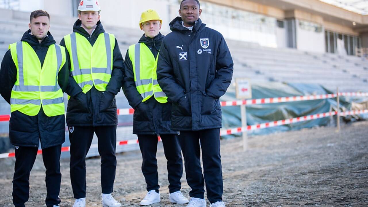 Auch David Alaba und Co. schauten auf der Baustelle vorbei 