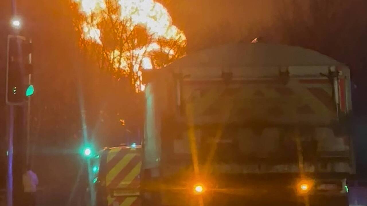 Brand in einem Umspannwerk.  